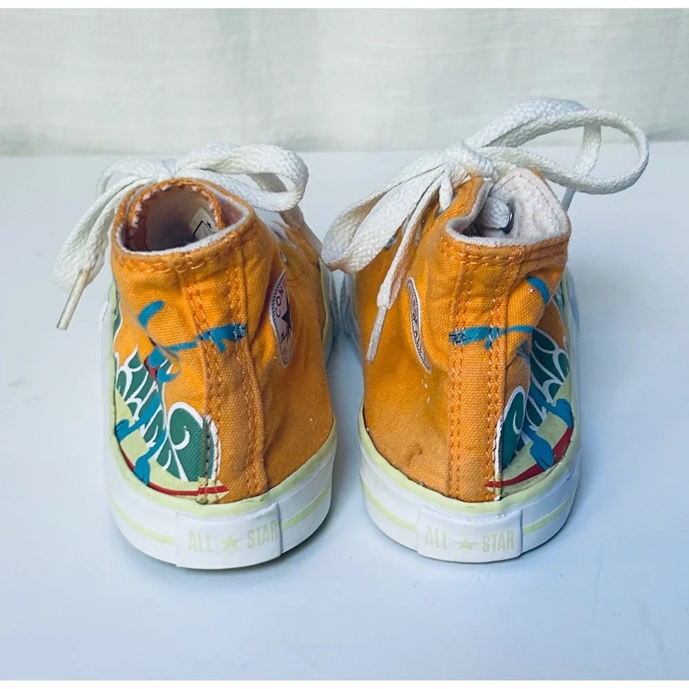 Converse Chuck Taylor All Star Toddler Orange Custom Monster Surf High Top Shoes